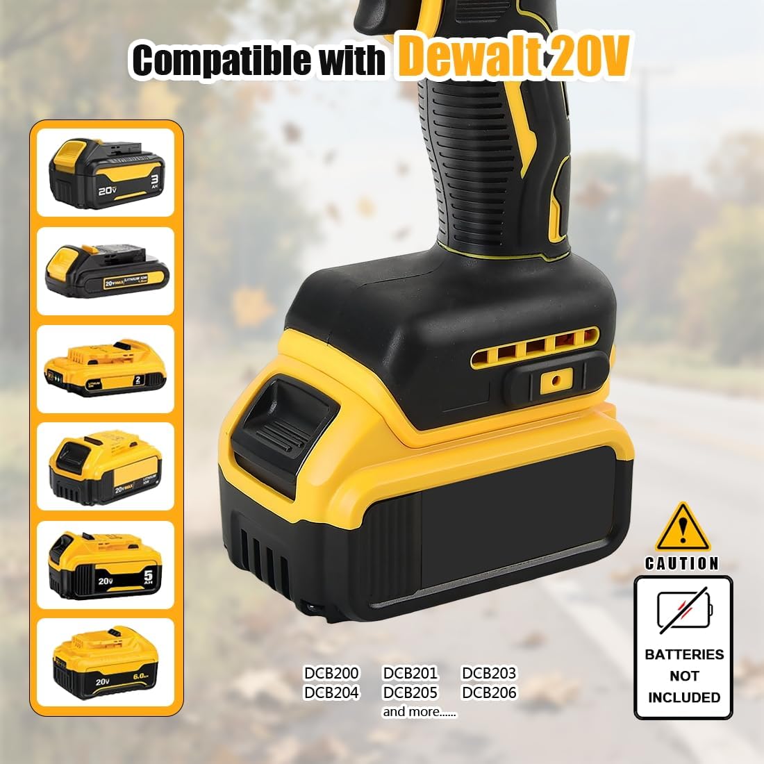Cordless Leaf Blower Compatible with Dewalt 20V Battery Brushless Mini Blowers Variable Speed 30000RPM Electric Blower for Home Cleaning, Car, Outdoor, Dust Clearing (NO Battery) - Image 8