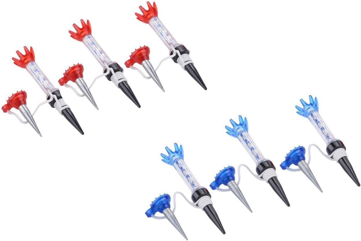 T080US Magnetic Golf Tees Reusable Environmental-Friendly Golf Magnet Tees, 3 Inches (80 mm),Blue x 3pcs +Red x 3pcs (6pcs Packed)