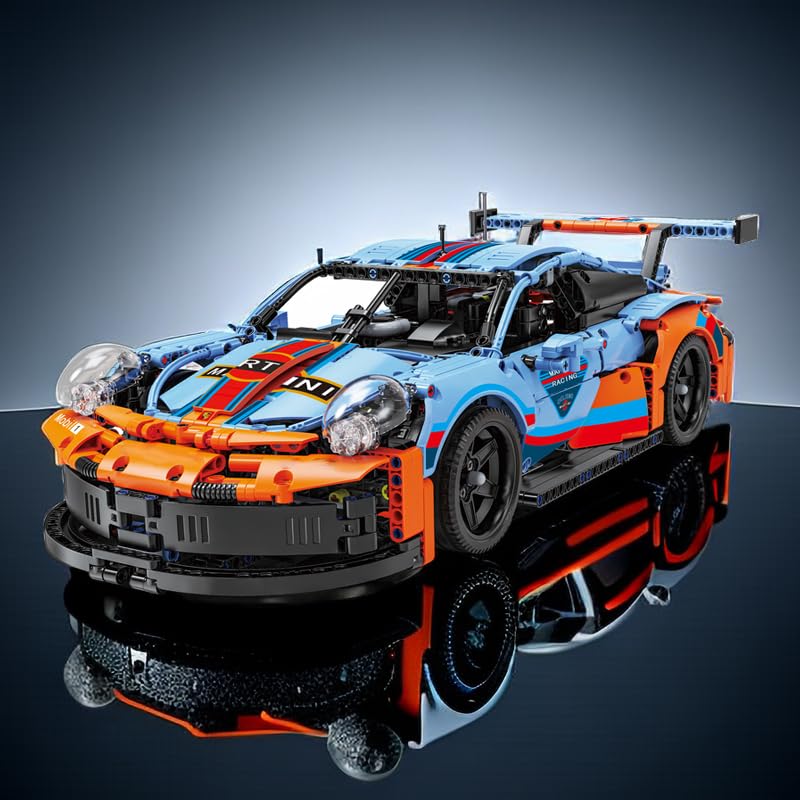 Menbis 1580ピース ビルディング ブロック キット 1:10 スケール MOC ブロックカーセット GT3 スポーツカー おもちゃ 8mm幅のブロックと互換性があり