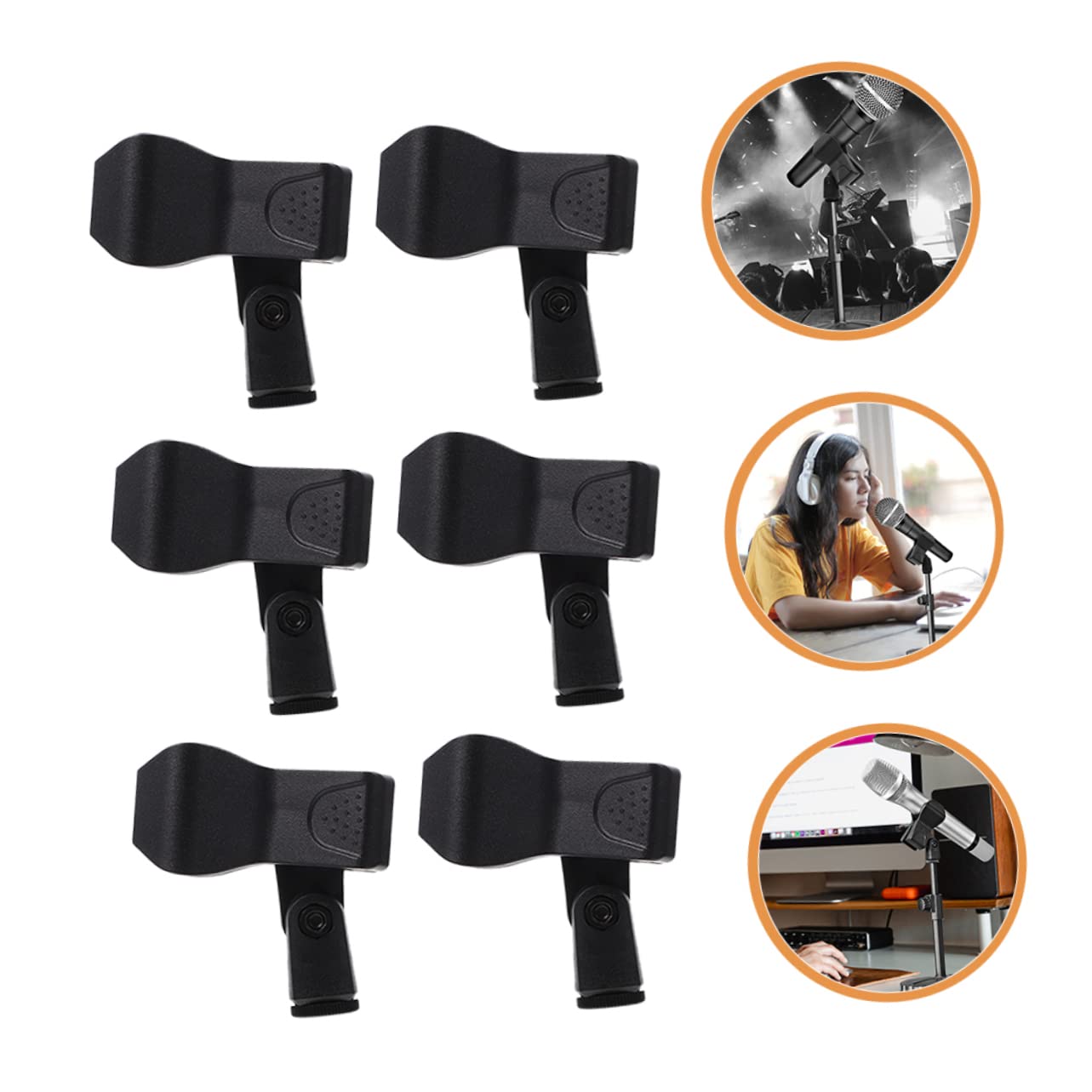 HOLIDYOYO 6Pcs Microphone Clip Holders Mic Clips for Ktv Stage Performances and Concerts Durable Design for Reliable Use