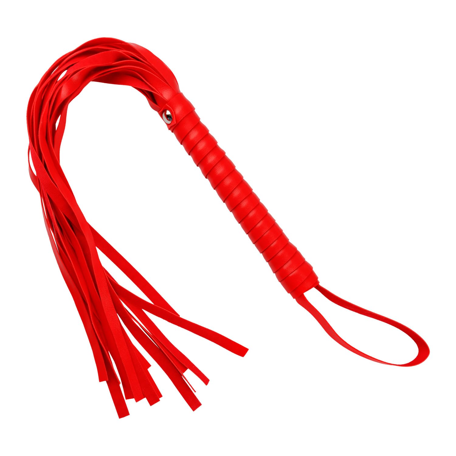 wellrun Red Whip 48cm Length,Faux Leather Role Play Prop, Lightweight Horse Riding Crop for Equestrian Training,Stage Performances,Cosplay,Costume Accessory,Fancy Dress