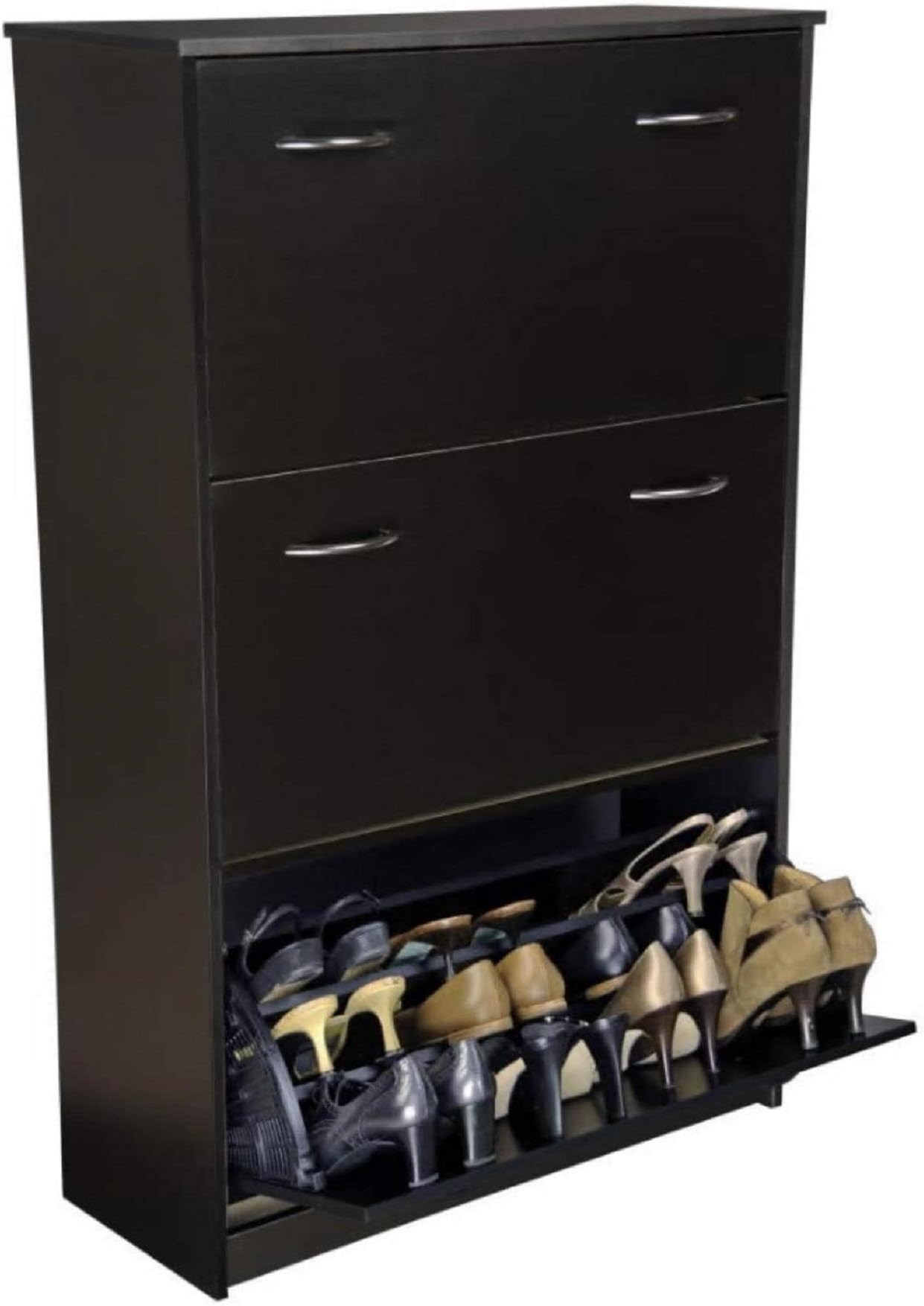 Venture Horizon Stackable Triple Shoe Cabinet - Black