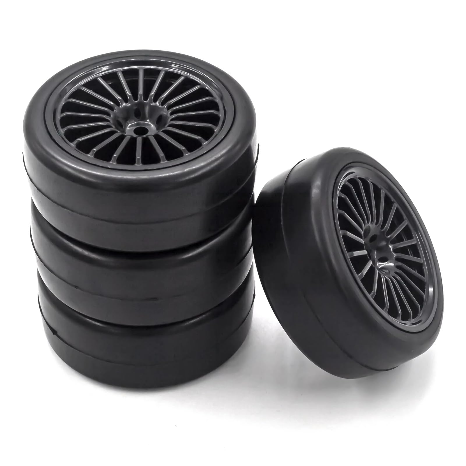 para HPI para Kyosho para Traxxas 1/10 4 Uds Neumáticos Derrape RC 60mm Neumático Duro Banda Rodadura Suave Carretera Ruedas Coche Deriva Piezas Mejora Coche RC Piezas Mejora RC