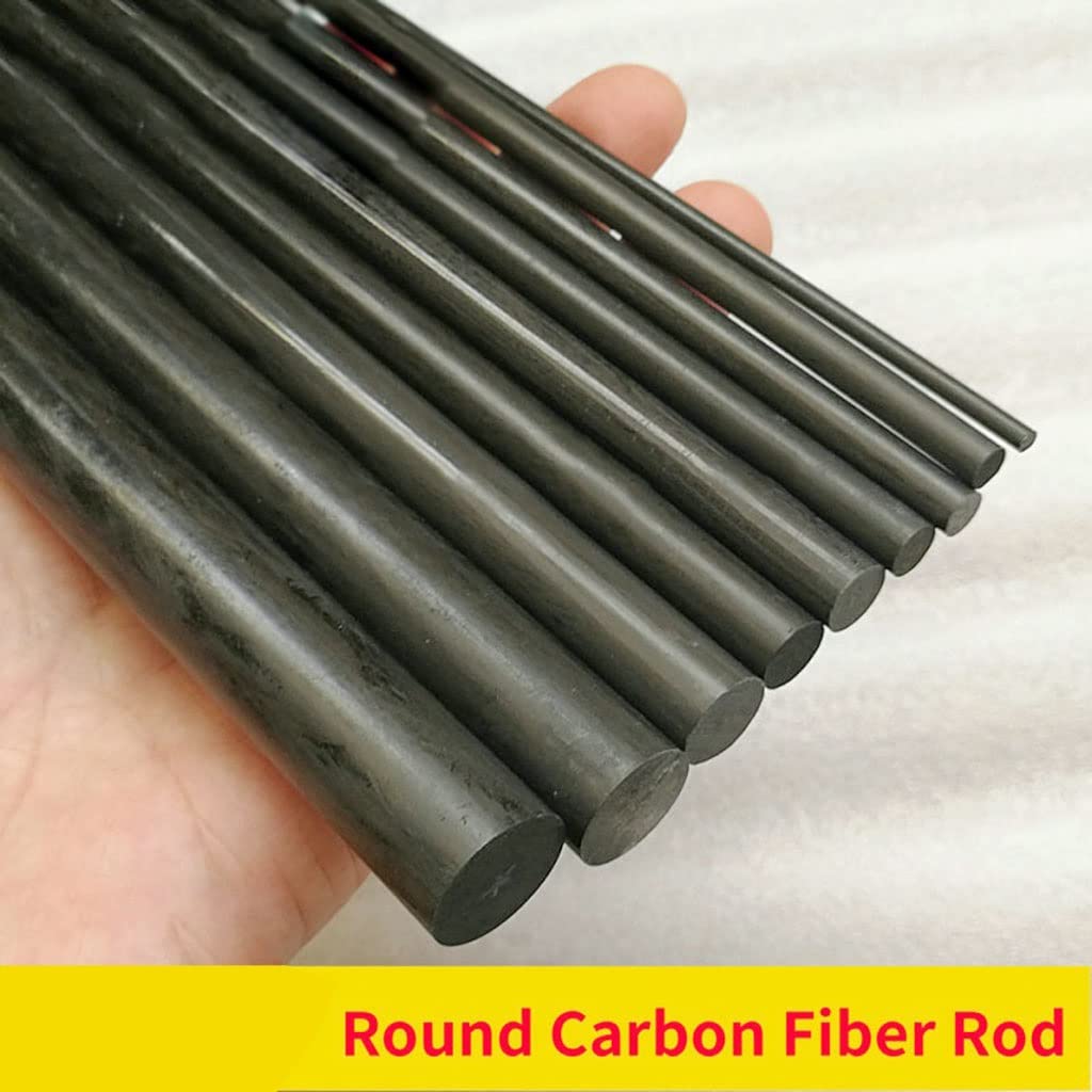 Aste in fibra di carbonio da 500 mm for aereo RC fai da te, tubo tondo pultruso(10mm x 2pcs)