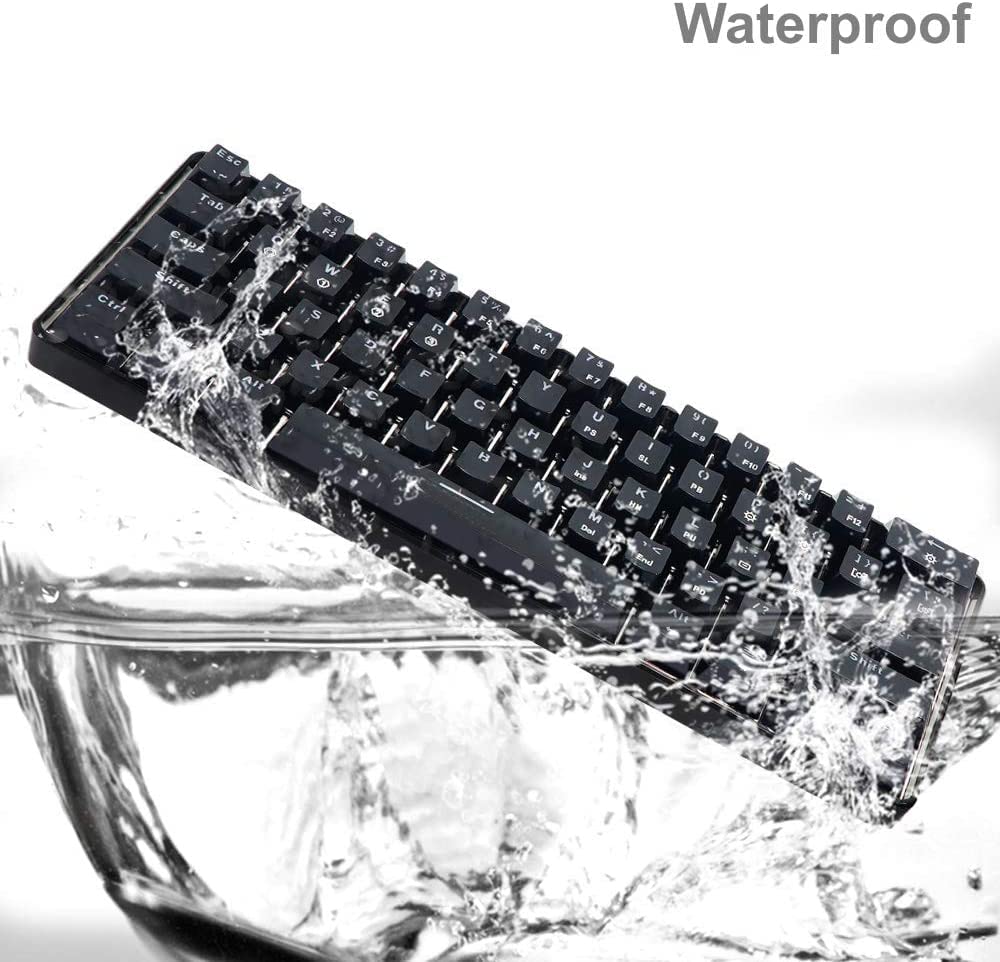 GK61 Mechanical Gaming Keyboard 60 Percent | 61 RGB Rainbow LED Backlit Programmable Keys | USB Wired | For Mac and Windows PC | Hotswap Gateron Optical Red Switches | Red