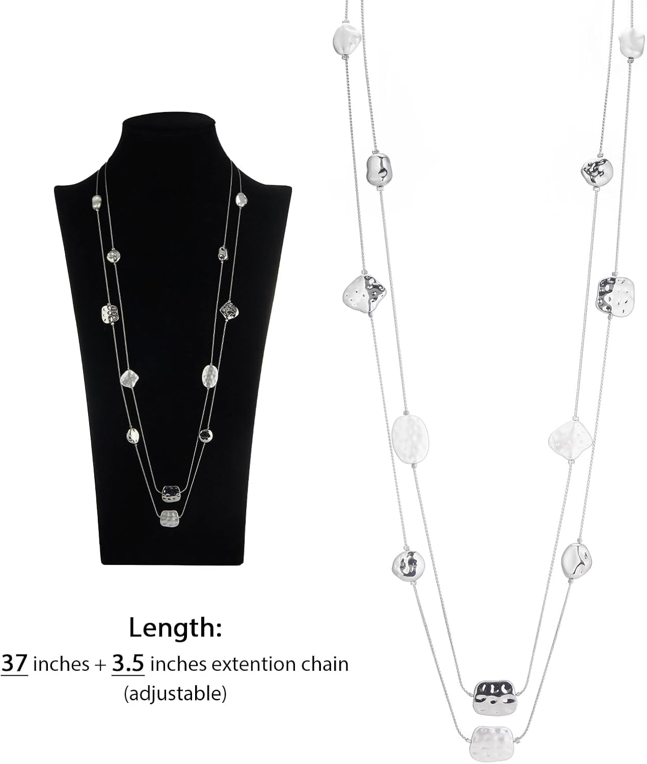 Noessla Long Gold Necklace for Women Long Beaded Chain Necklace Costume Jewelry Gifts for Women Trendy - Image 6