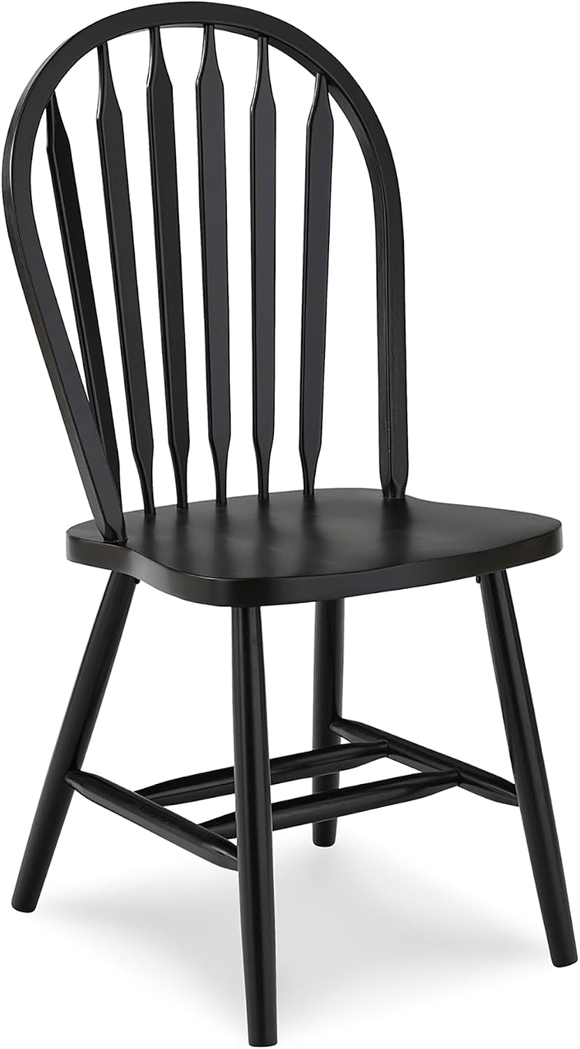 IC INTERNATIONAL CONCEPTS Windsor Solid Wood Arrowback Chair in Black