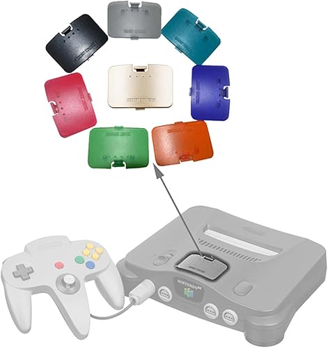 Miniatura 3 de 2 unids cubierta de ranura de puerta para N64 Kit de reparación Paquete de expansión Jumper Pak tapa reemplazo para Nintendo 64 (negro)