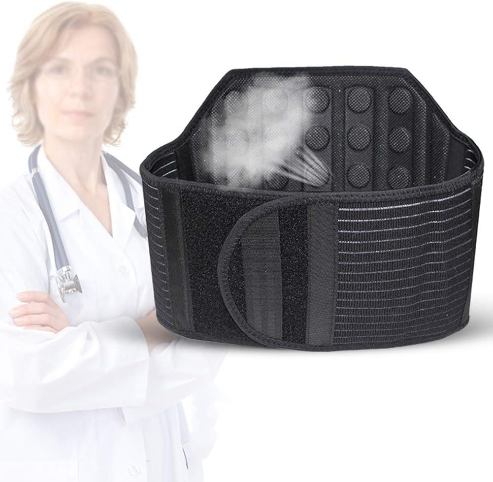 Lumbar Support Brace with Magnetic Heating - Adjustable Breathable Lower Back Belt for Pain Relief & Injury Prevention for Men & Women