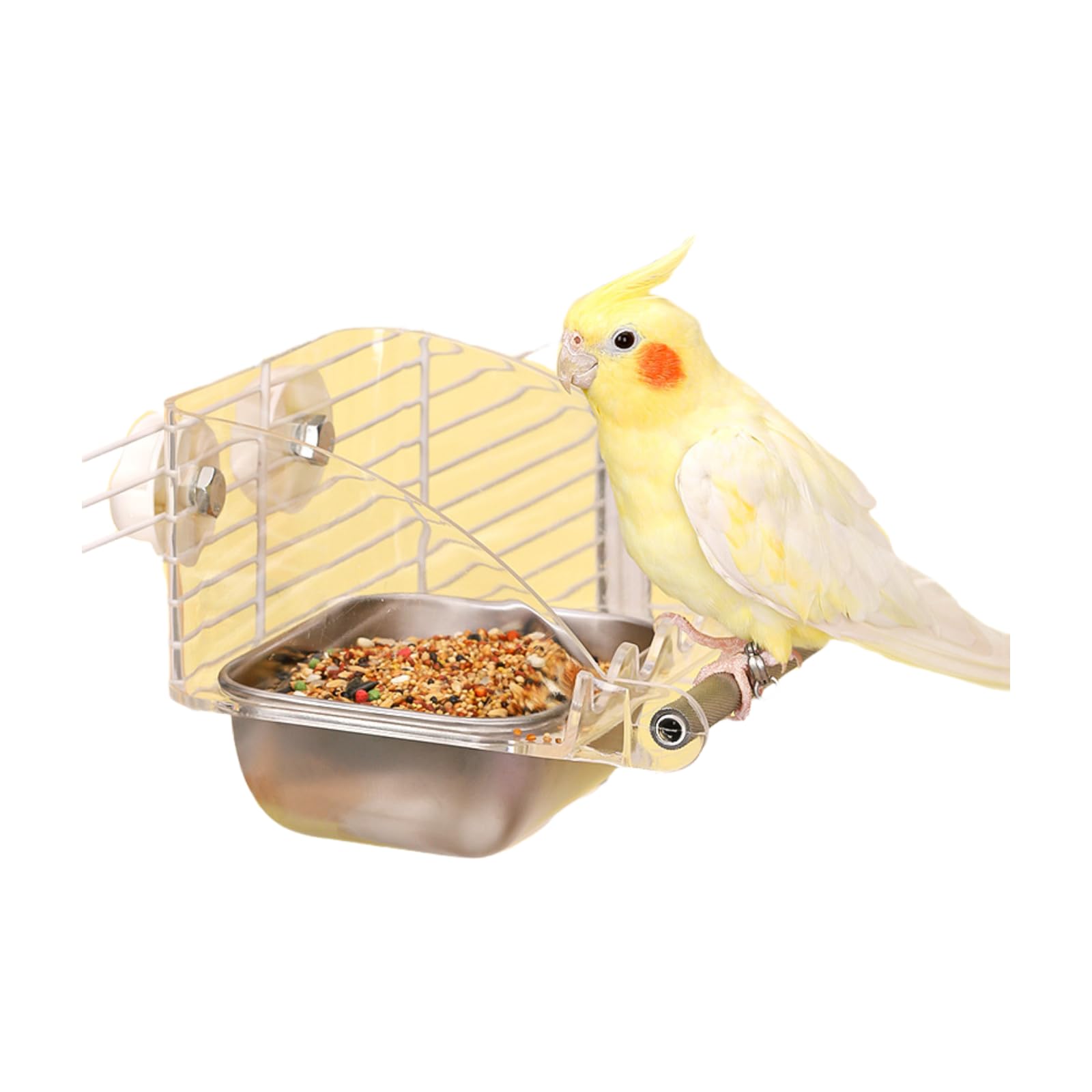 Amazon | インコ 餌入れ 鳥 ステンレス製 19×15.2×12cm 防散式