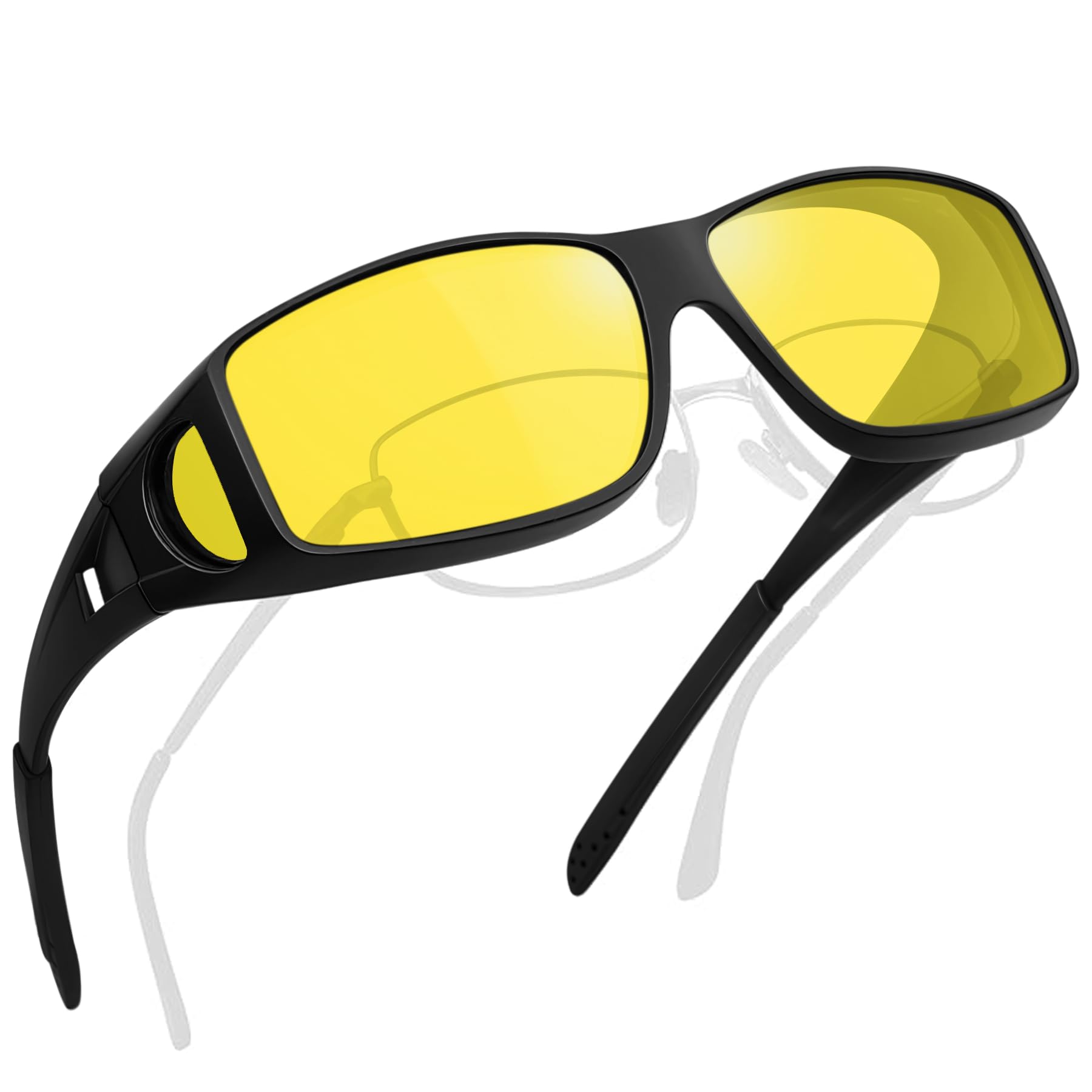 [MAIVARDAY] オーバーサングラス メガネの上からかけられる 夜视 偏光サングラス オーバーグラス UV400 運転用 釣り