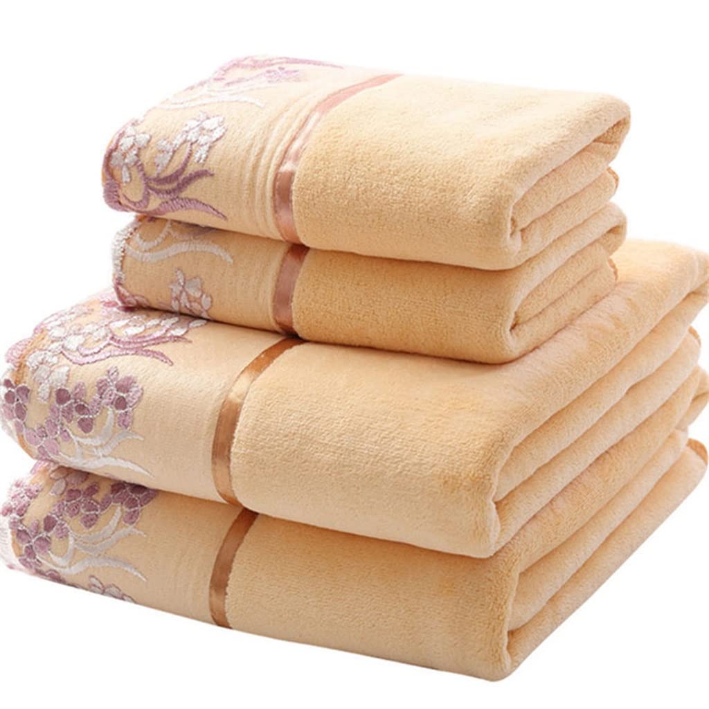 Lace Embroidered Bath Towel Set Microfiber for Adults Colourful Tree Bathroom Face Bath Towels Quick Dry Family Set