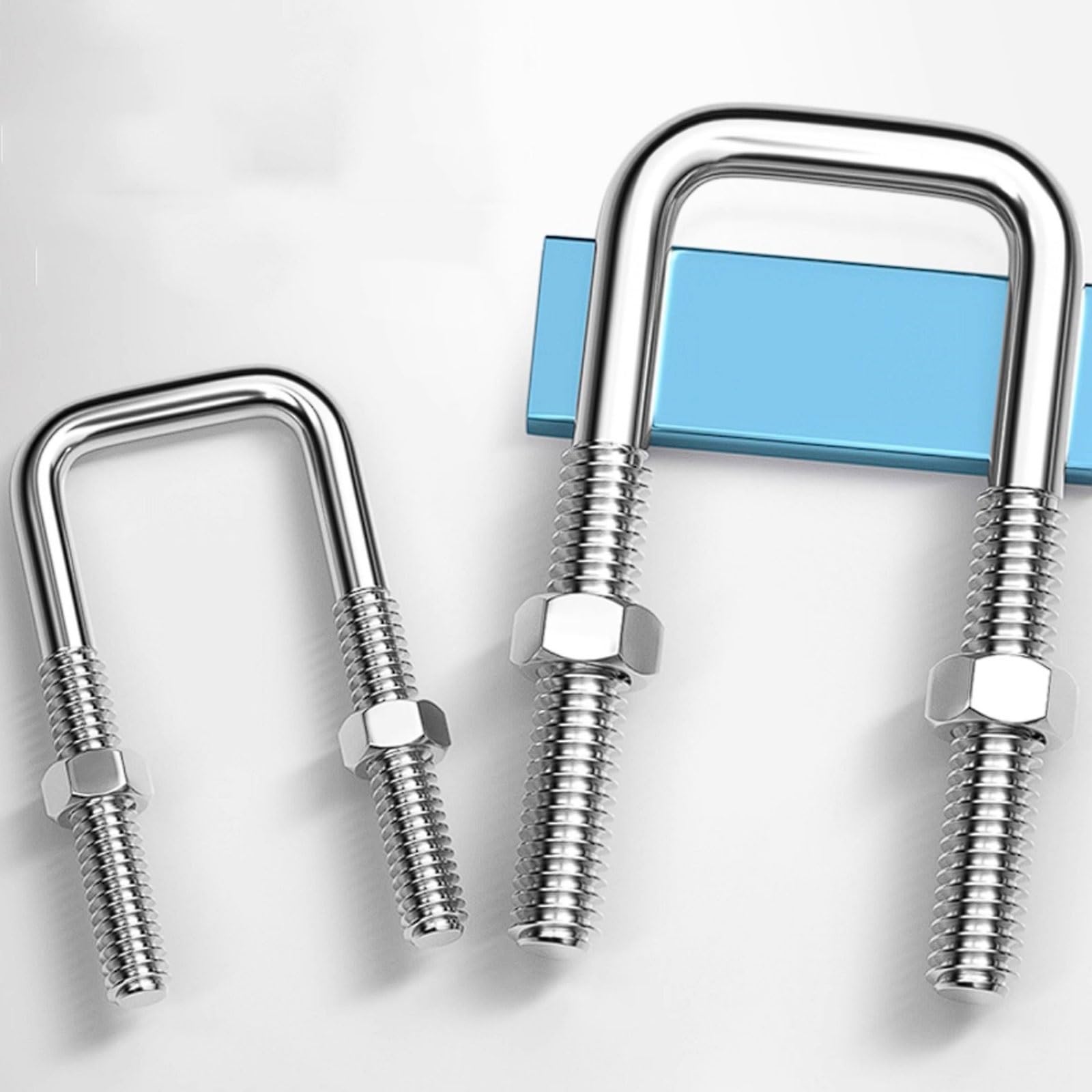 Metalowa śruba okrągła w kształcie litery U, 304 Stainless Steel M8 Square Pipe U-Bolts Pack Of 4 Multiple Sizes(M8*60 * 130 (4 pcs))