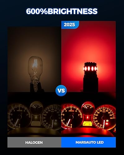 Miniatura 10 de Marsauto 194 Bombillas LED T10 168 192 2825 W5W 400LM 6000K 7000K 2835SMD Chip LED Bombillas de repuesto para 12 V coche interior domo mapa puerta