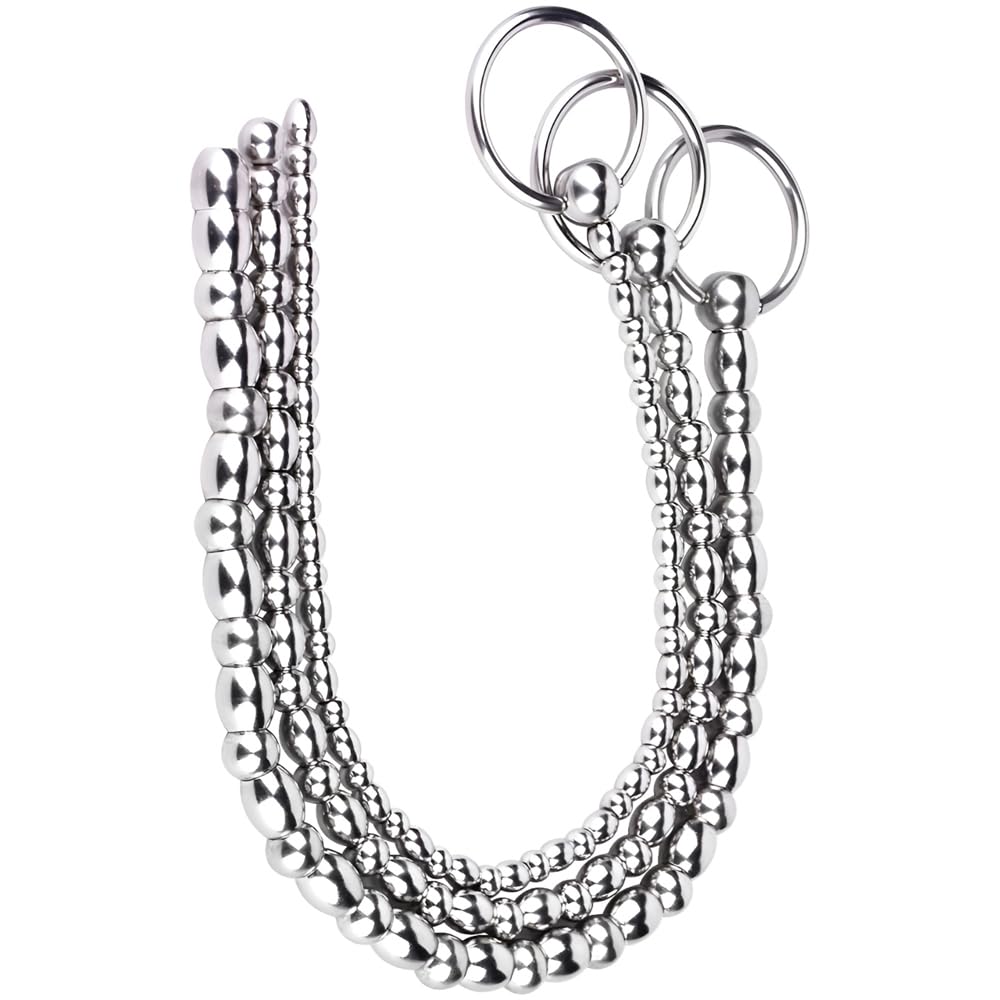 Edelstahl Penisplug Harnröhren Dilatator mit Ring Metall Katheter Harnröhrensonden Stimulator Penisplugs Harnröhrendehner CBT Erotik Massage Dilatoren Sexspielzeug für Männer (3Set)