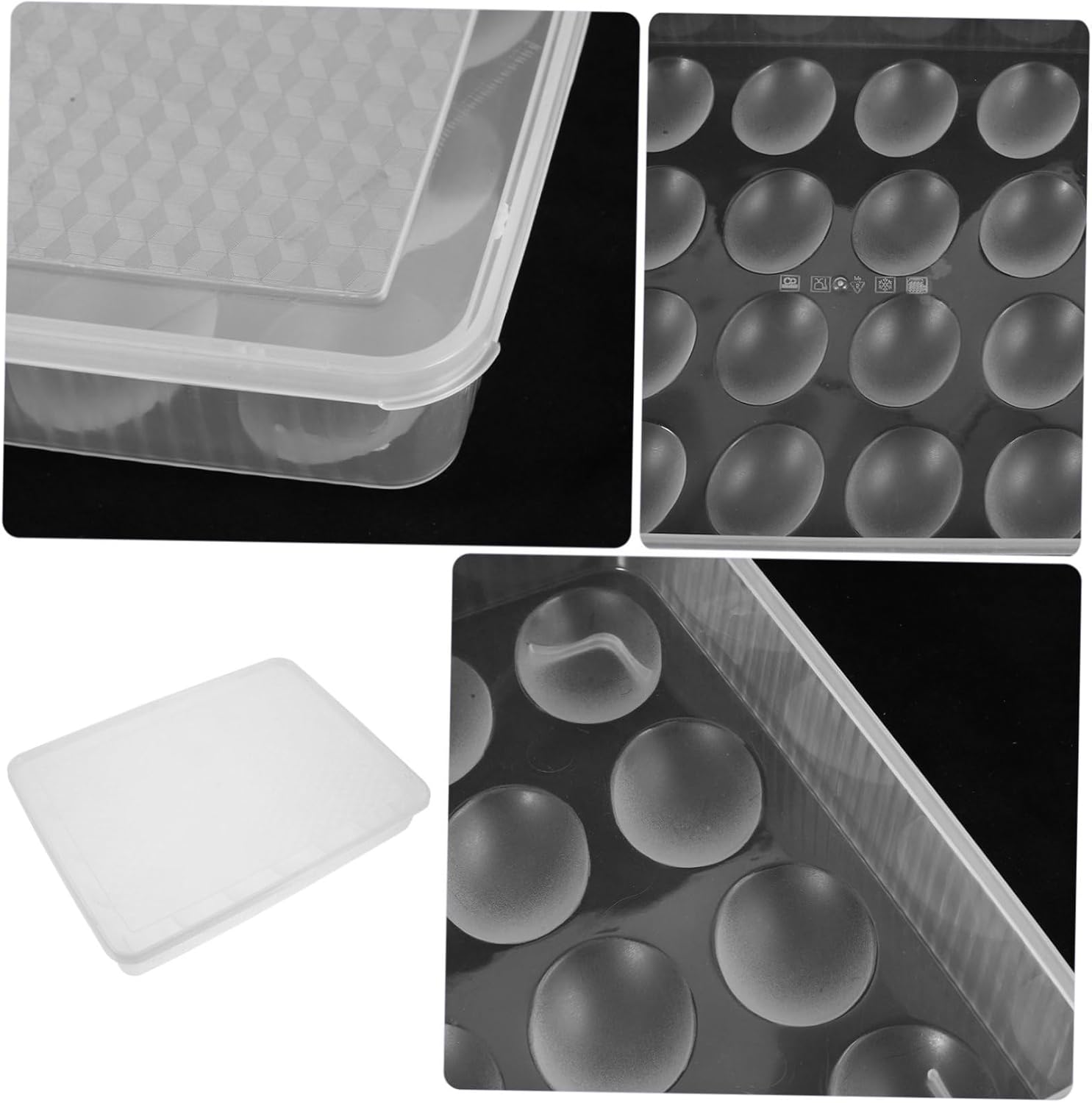 3pcs 20 Refrigerator Egg Holder Egg Cartons Refrigerator Egg Bin Egg Holder for Fridge Egg Container Egg Tray Egg Storage Container Kitchen Egg Holder Frizer Superimposed re-usable