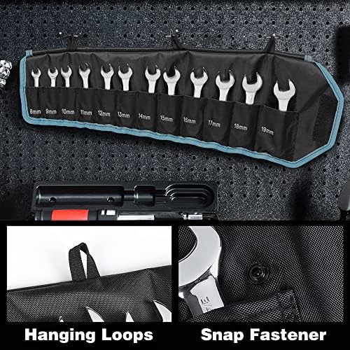 DURATECH Stubby Combination Spanner Wrench Set, Metric, 12-Piece, 8-19mm, Chrome Vanadium Steel,12-Point, with Carry Pouch