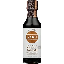 San J Organic Platinum 25% Less Sodium Tamari Soy Sauce, Gluten Free, Wheat Free, 10 Ounces Pack Of 6