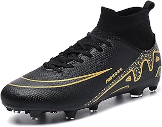 Vradar Men's Soccer Shoes Football Cleats High-Tops Lace-Up Outdoor Indoor Non-Slip Spikes Comfortable Athletic Sneaker