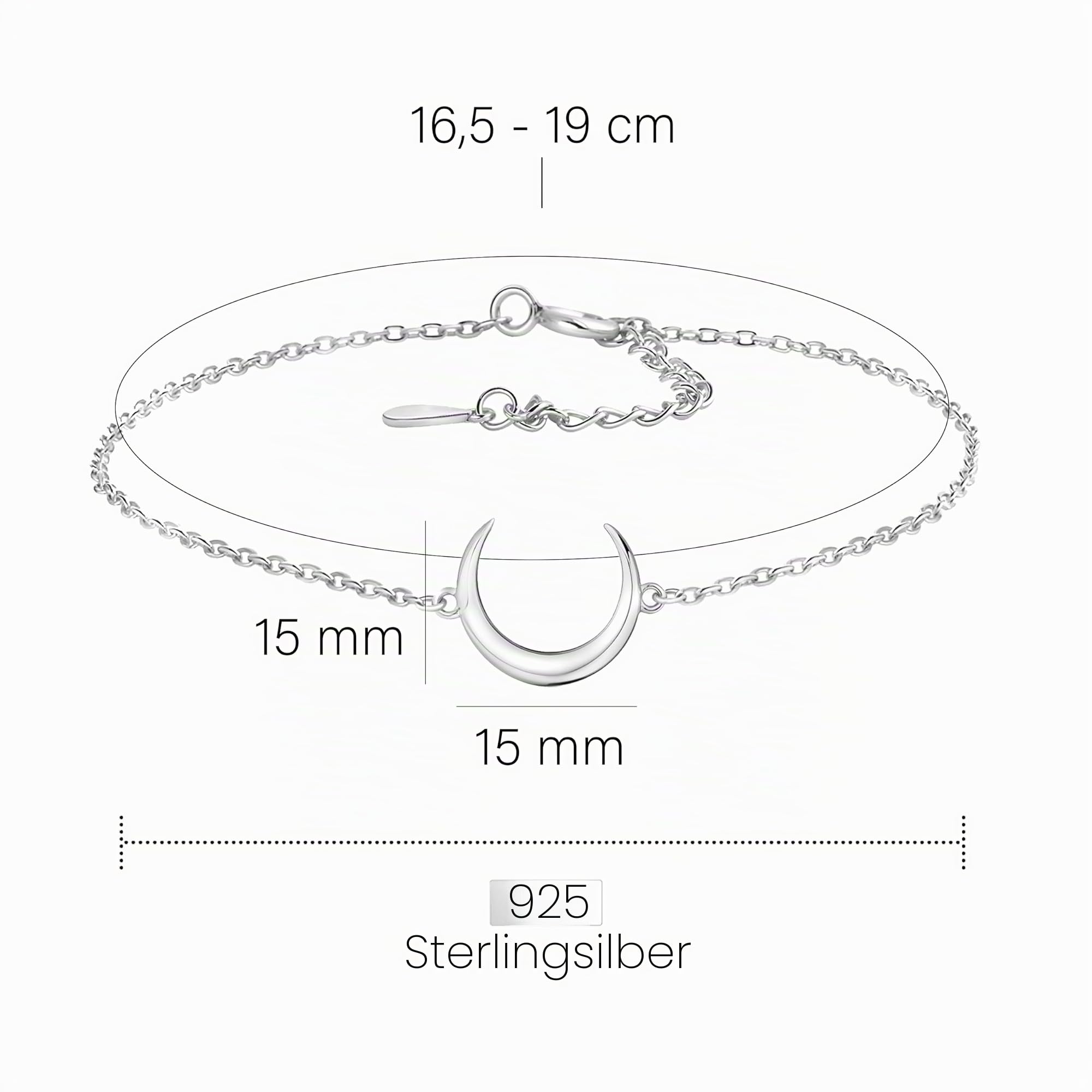 Sofia Milani - Damen Armband 925 Silber - Mond Anhänger - 30220