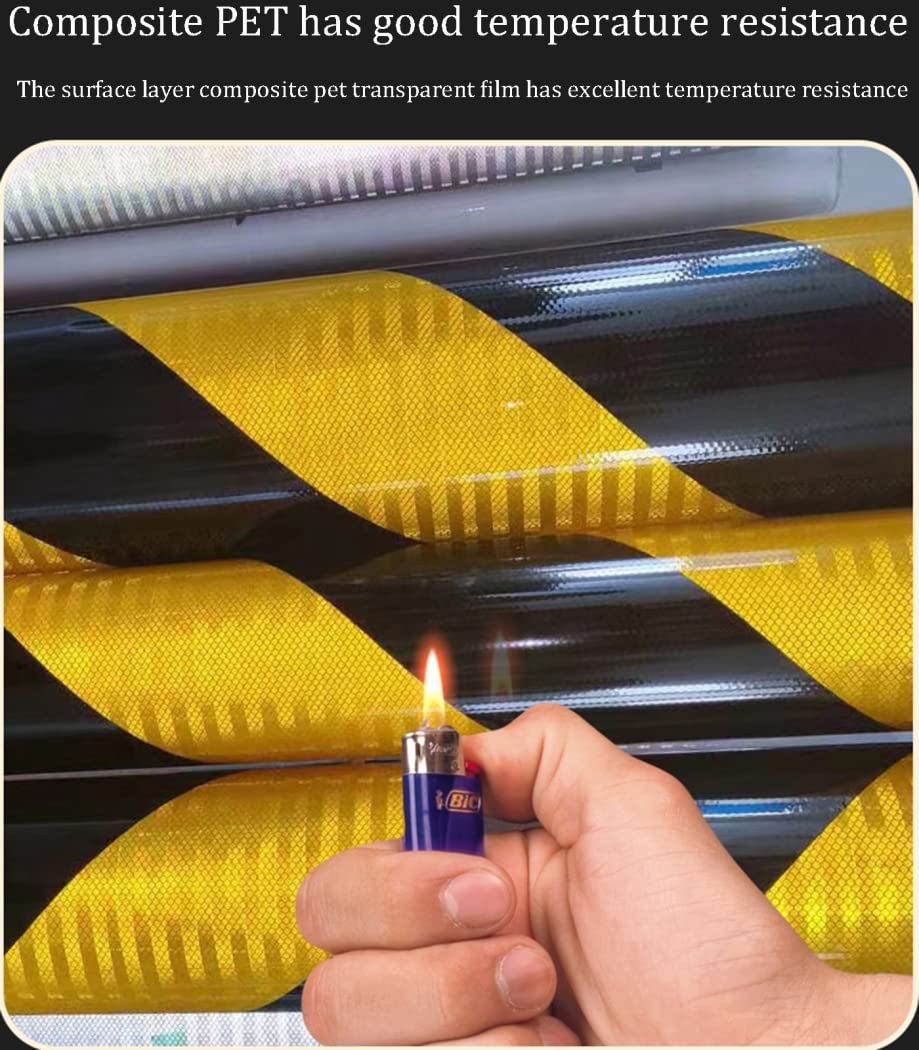 QWEQWE Cinta De Advertencia De Peligro - 45,7 M X 5 Cm - Cinta De Barrera De Señalización Adhesiva Pet, Rollo De Cintas De Seguridad - Señalización De Carril,Rojo
