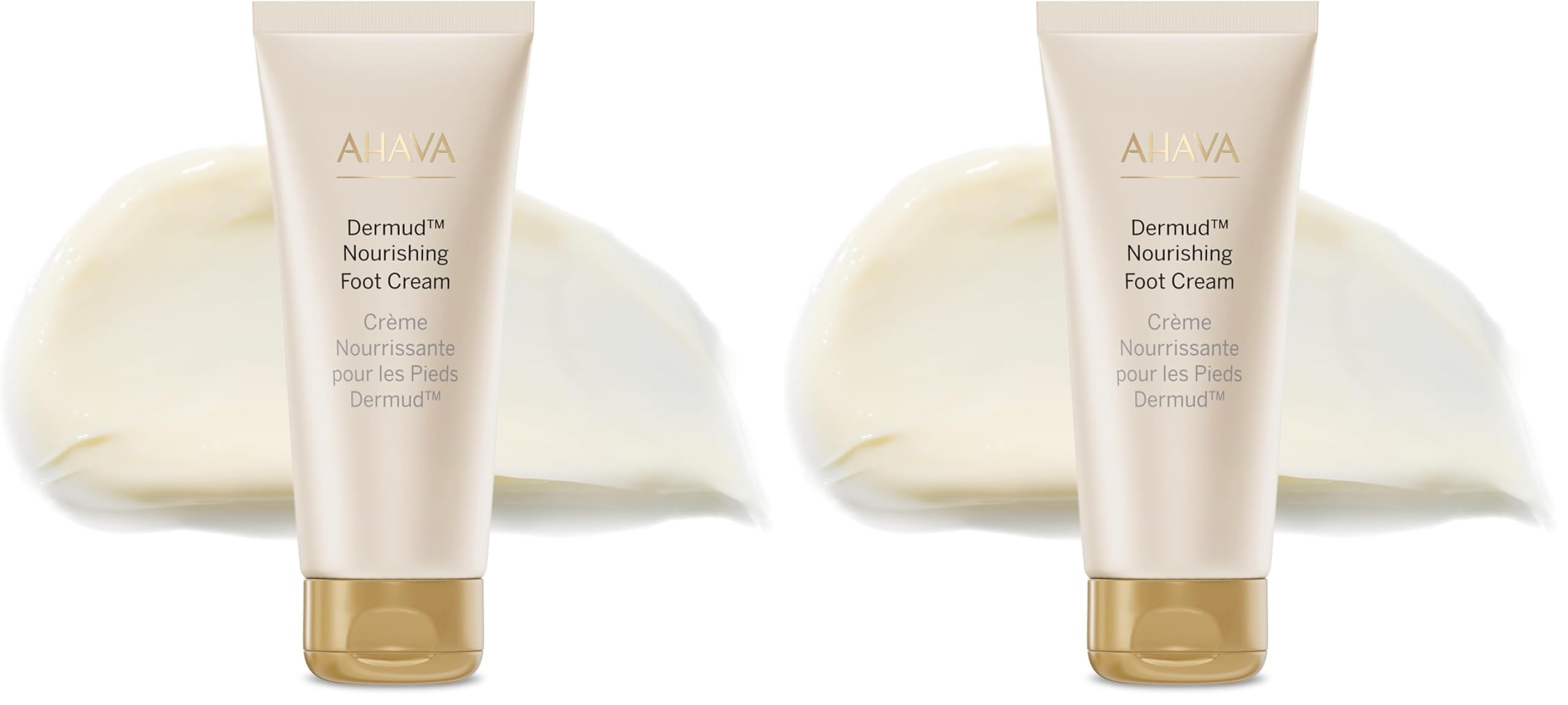 AHAVA Dermud Intensive Foot Cream - Feuchtigkeitscreme für Trockene, Rissige Fersen und Füße, mit Osmoter, Dermud, Sanddornöl, Lavendelöl und Sheabutter, 3.4 fl.oz (Packung mit 2)