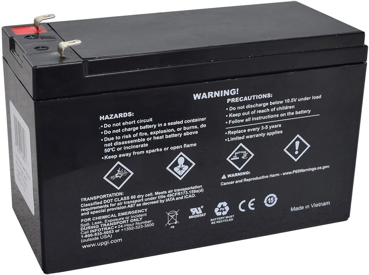 AlveyTech Premium 12 Volt Battery for Electric Scooters, Ride-On Toys, Power Back-Ups, & Alarm Systems (7 Ah) - Replacement Single Rechargeable AGM Battery with Tab Terminal