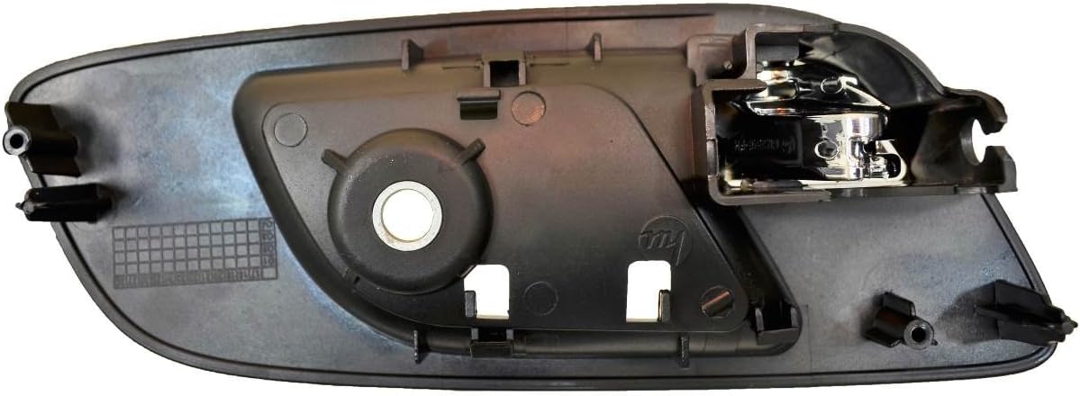PT Auto Warehouse GM-2546MAFPK3 - Interior Inside Door Handle, Black (Ebony) Housing Chrome Lever - with Heated Seat Hole, Front Left/Right Pair, Replaces 22855627, 22855610, 20794004, 15947936