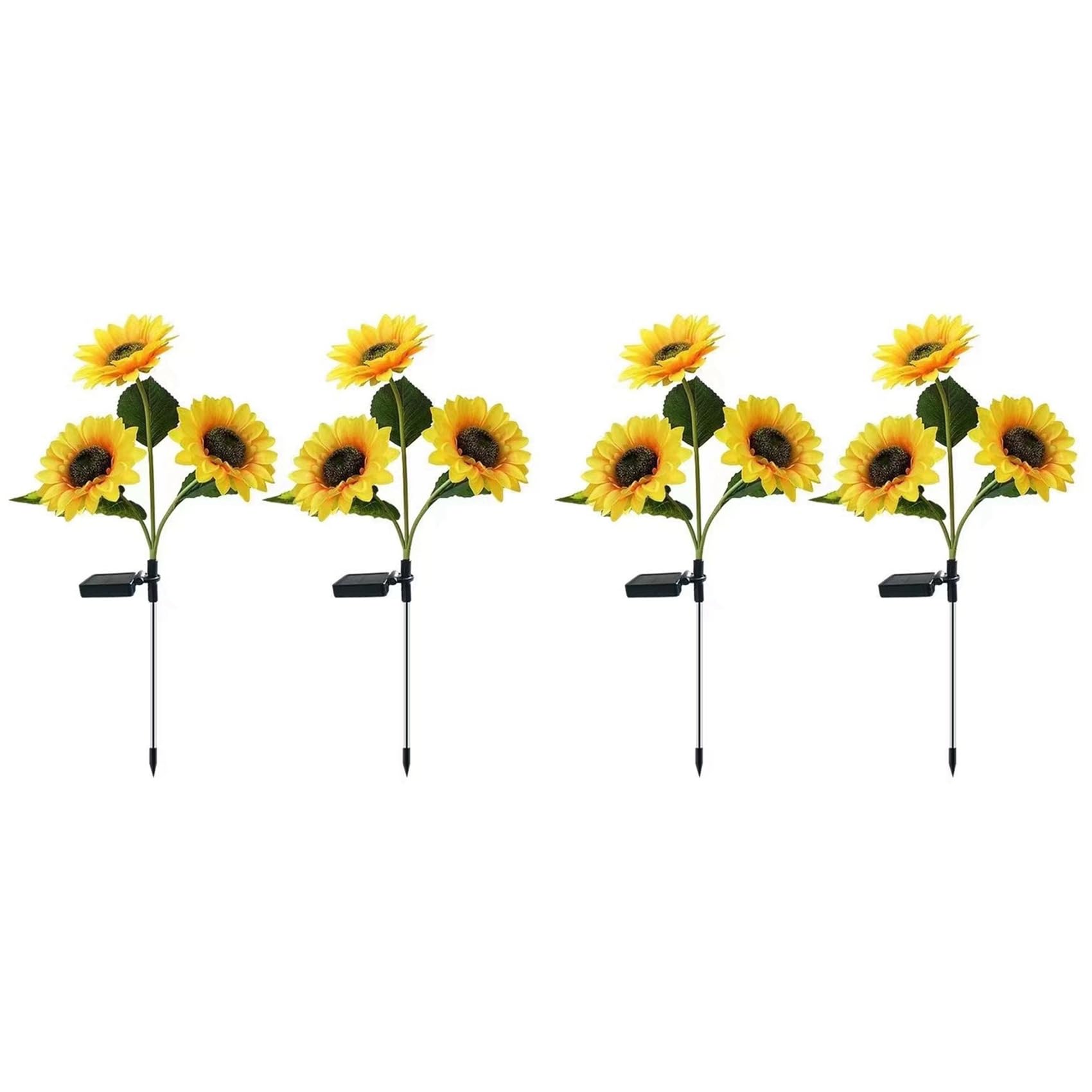 Vjsujehgy 4 Pack Sunflower Solar Light Outdoor Waterproof LED Solar Light Lawn Landscape Light Courtyard Pathway Garden Decoration