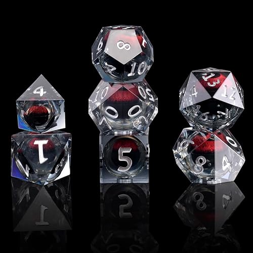 Miniatura 4 de Silph PLC DND - Juego de dados de 7 piezas, accesorios de dados de borde afilado con caja para MTG, dados para juegos de rol y moldes de dados de