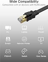 Vista 6 de Senetem Cat 8 Ethernet Cable 30FT, High Speed 40Gbps 2000Mhz Flat Internet Network Patch Cord, RJ45 Shielded Outdoor&Indoor LAN Cable, Compatible