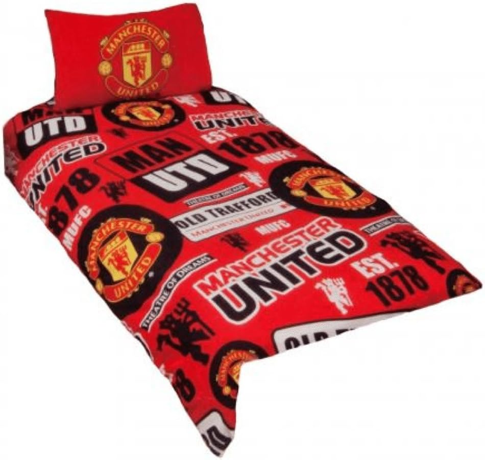 F.C. Manchester United Official Patch Single Duvet Set Multi-Colour