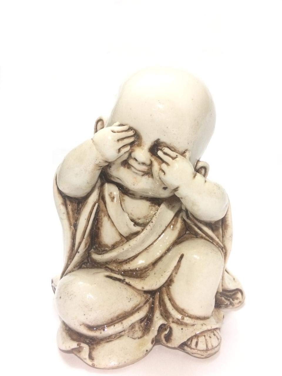 Joyful Monk Baby Buddha Figurine (See No Evil)