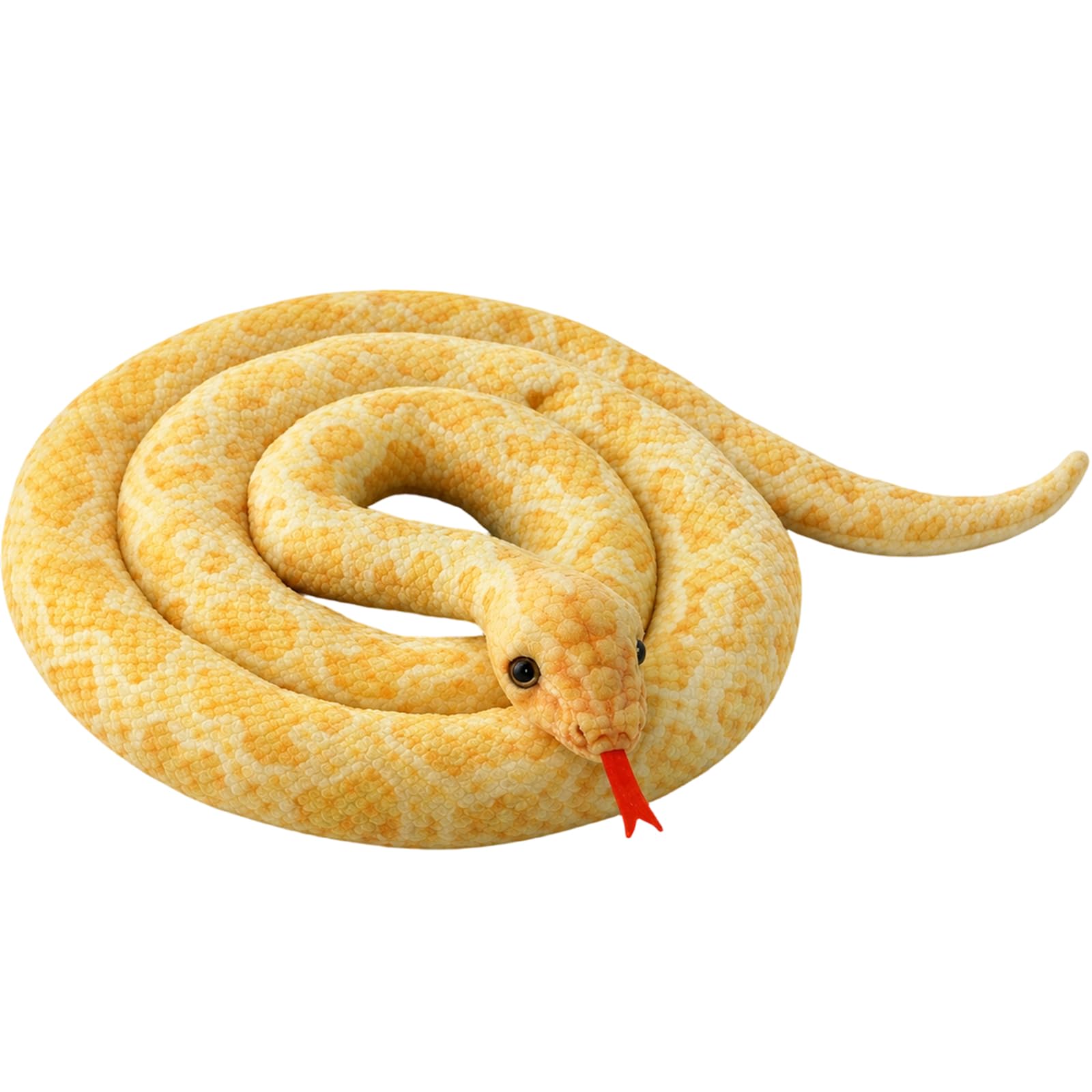 Toy Snake Realistic Cotton for Children - Soft Stuffed Snake 3D, 160cm Snake Stuffed Animal, Realistic Animal Plush Toy Long Stuffed Snake, Lifelike Toy for Party Decoration Prank Props (Yellow)