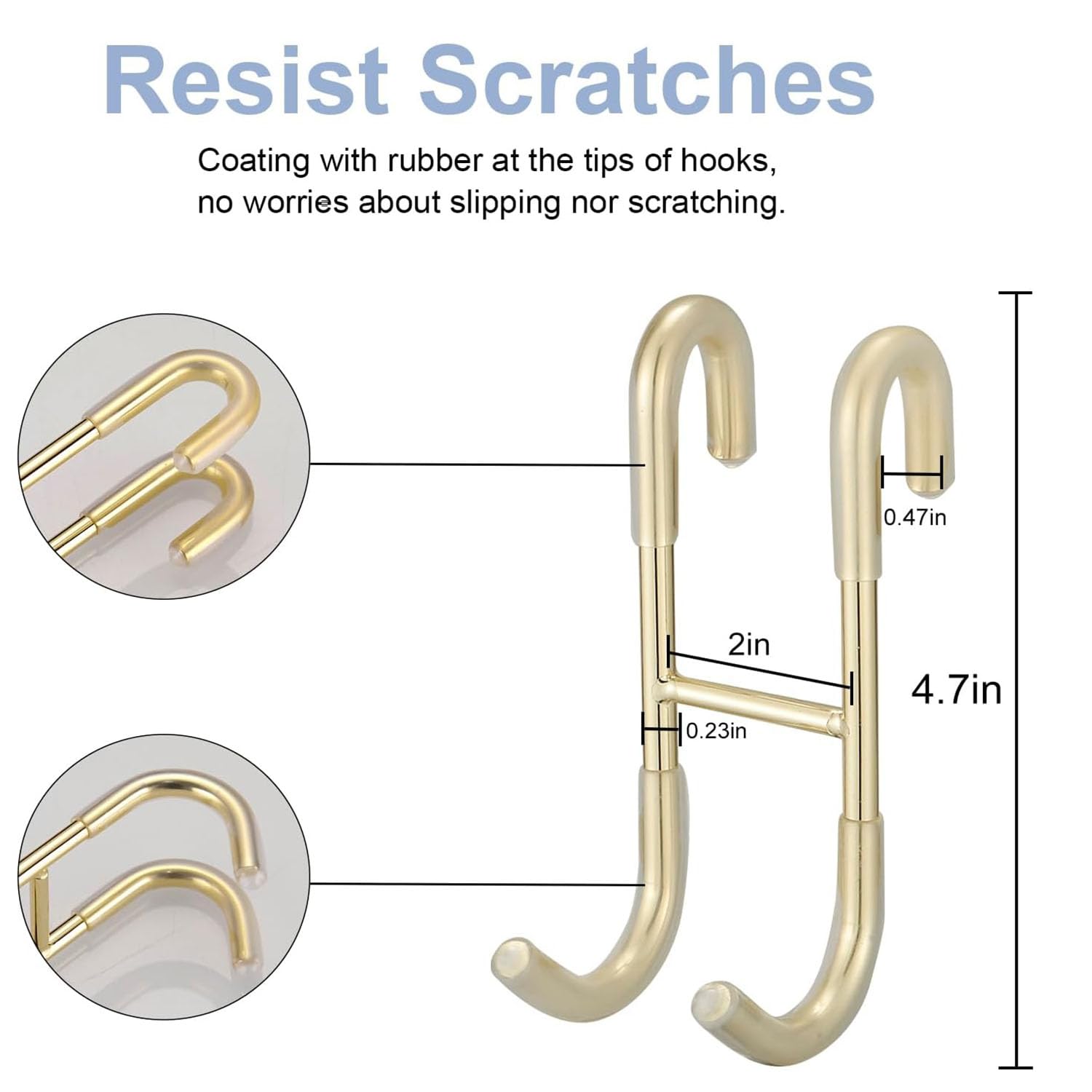 Qimucz 2 Pack Shower Door Hooks,Over Door Hook,Towel Hooks for Bathroom Frameless Glass Bath Door 0.47