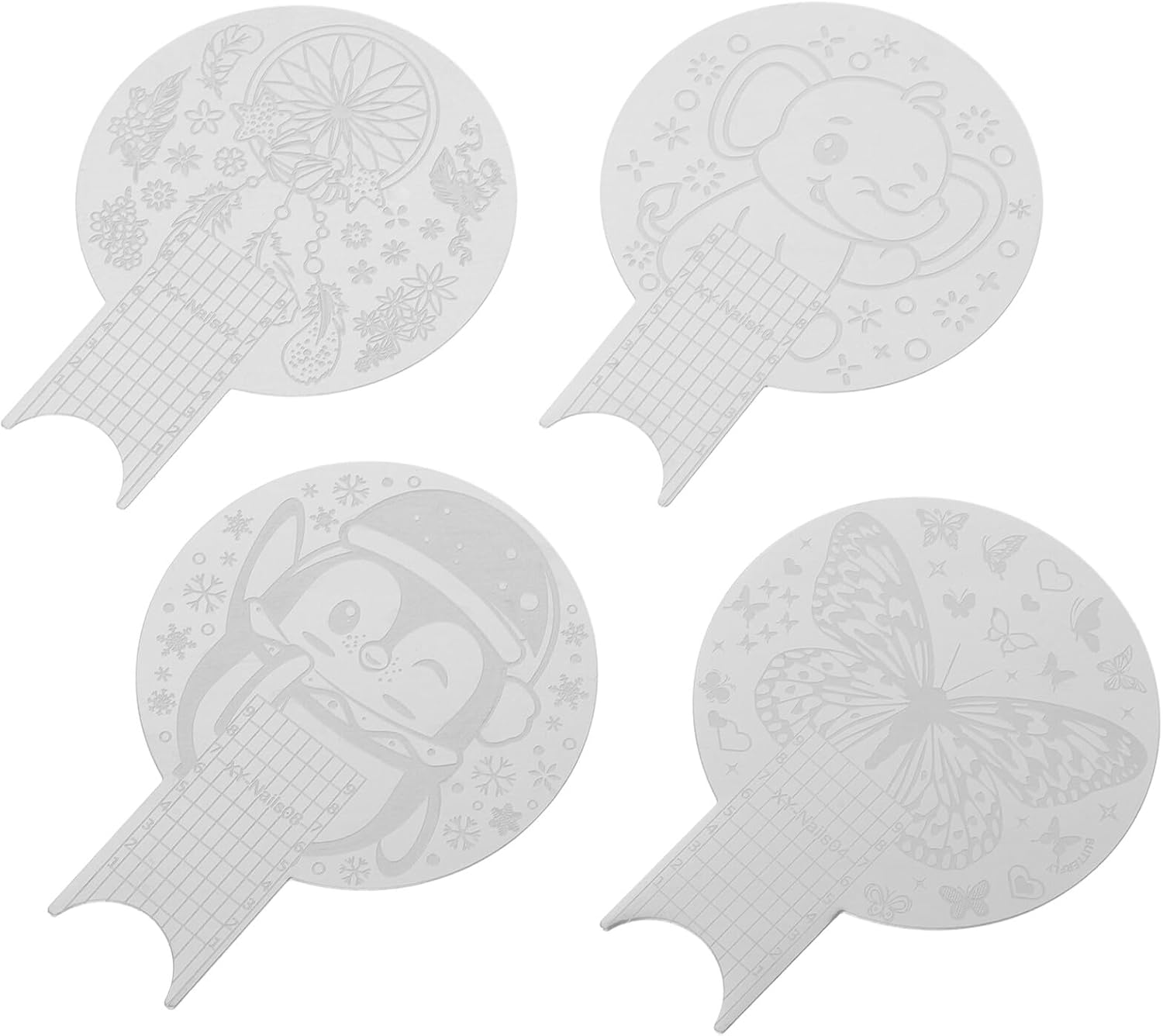 4pcs Nail Stamp Plates Set Nail Design Stamping Templates DIY Art Tools for Manicure and Pedicure at Home