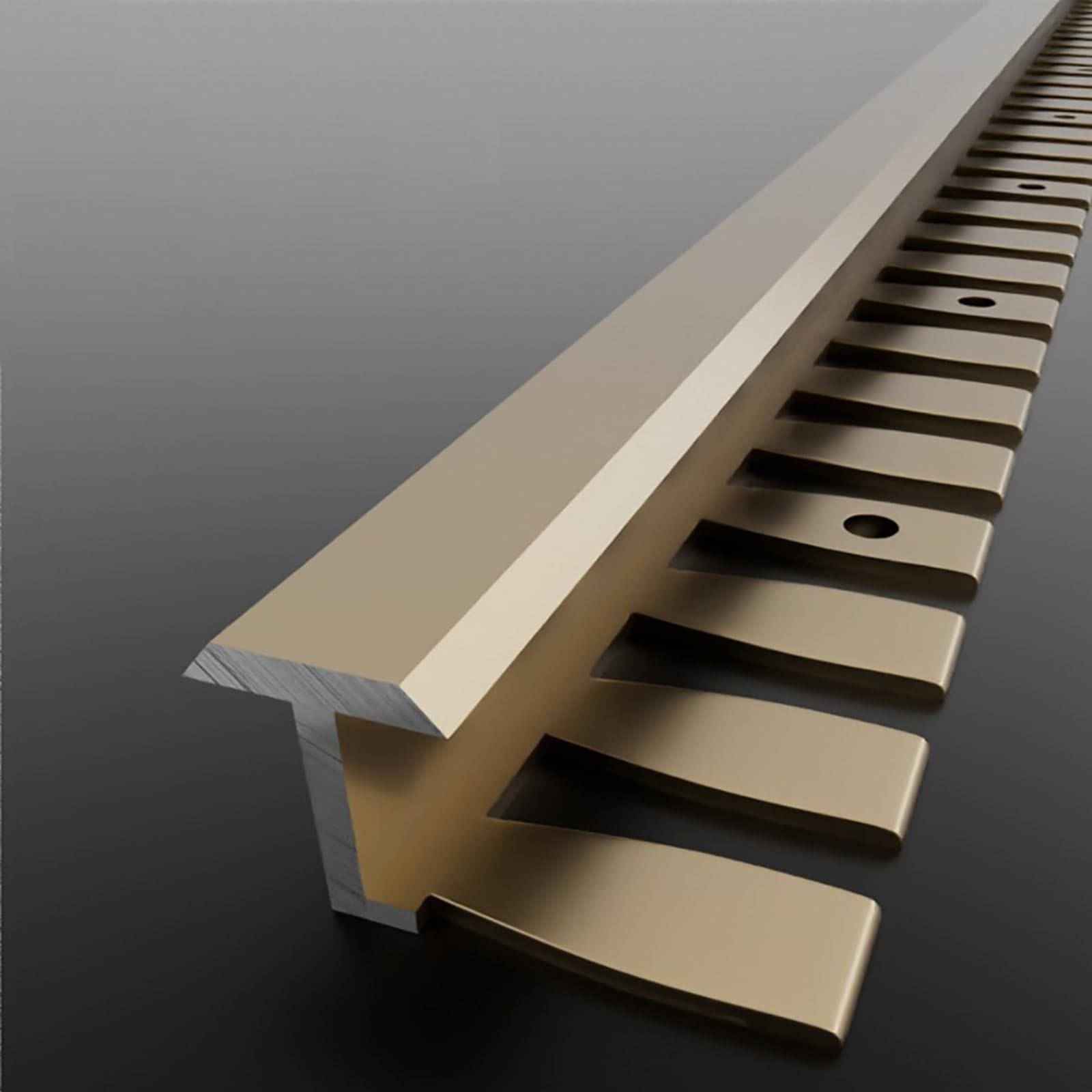 Raouoae Transition Strips for Flooring T-Profile, 135CM X 2 Pcs Anodized Aluminum Alloy, Floor Compensation Profile, Floor Edge Transition Strip for Carpet, Laminate, Wood & Tile Floors(Gold,H:1.5CM)