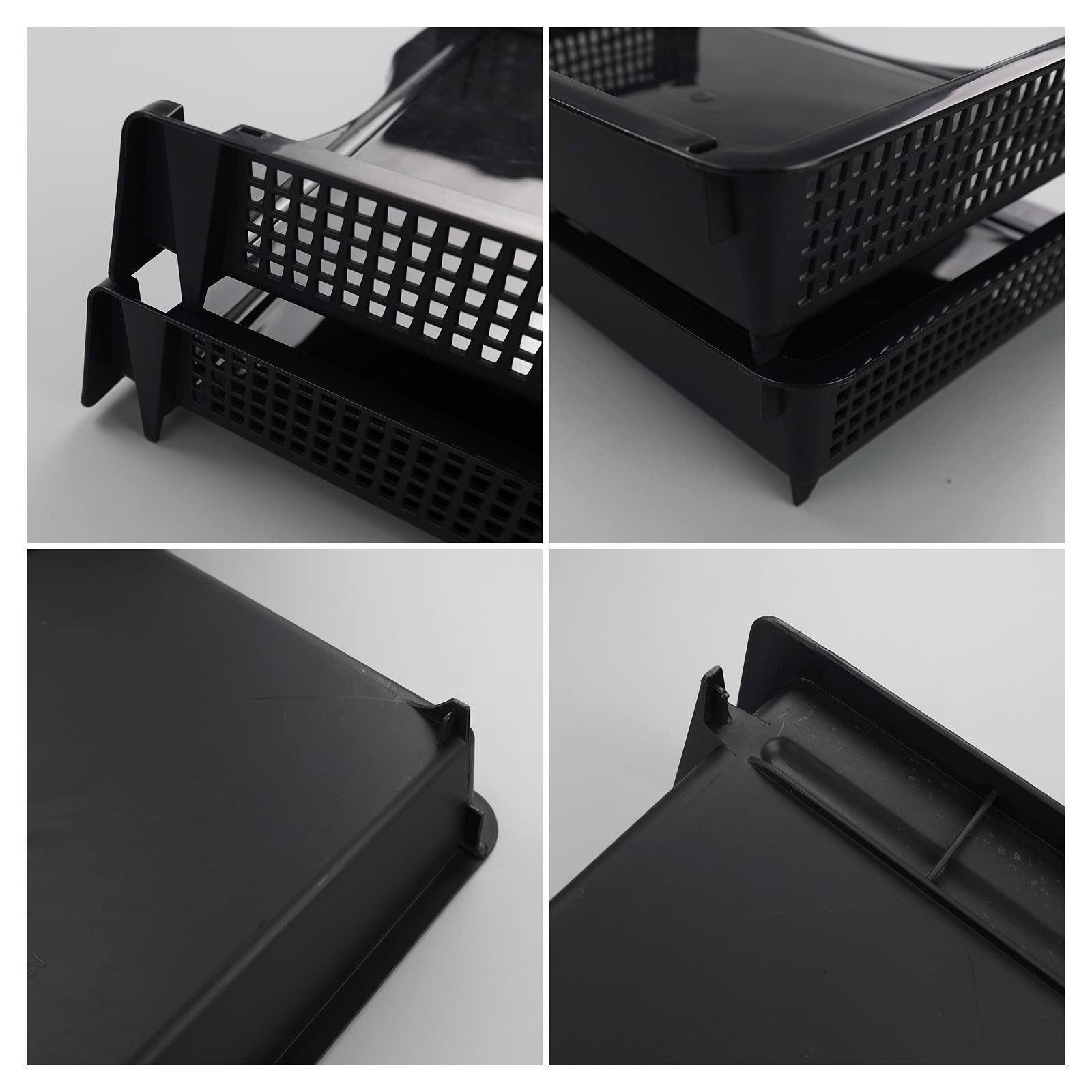 Wekiog Bandeja organizadora de papel de plástico, apilable, 6 paquetes