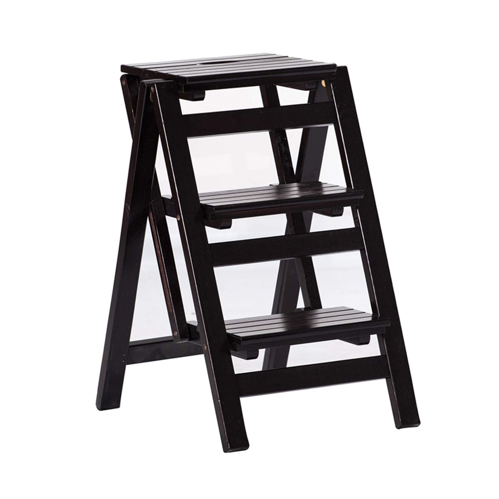 Cxvhsertwr Black Ladders For Home, Folding Kitchen Step Stool Home Stepladder Safety Climb(Black)