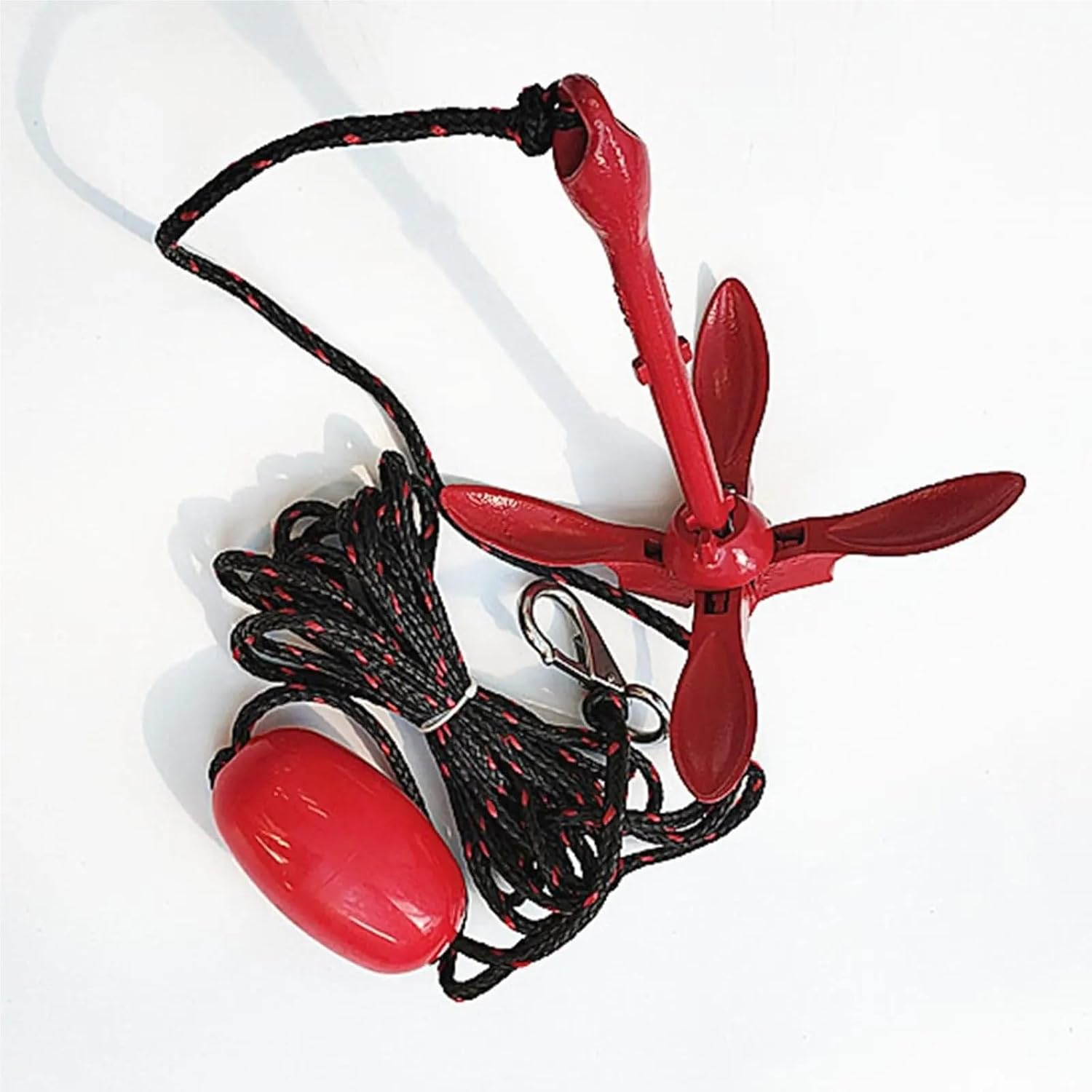 アンカーロープ、 カヌー用 7.62M ロープが付いている赤い 3.5 ボート アンカー折りたたみグラップネル アンカー 、腐らない