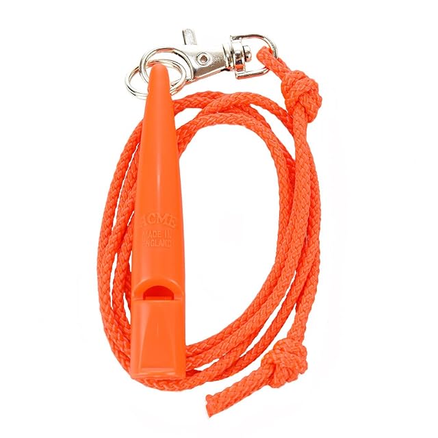 Foto 6 de 6 de ACME Silbato para perros n.º 210 naranja + cordón de silbato gratuito, silbato con bola