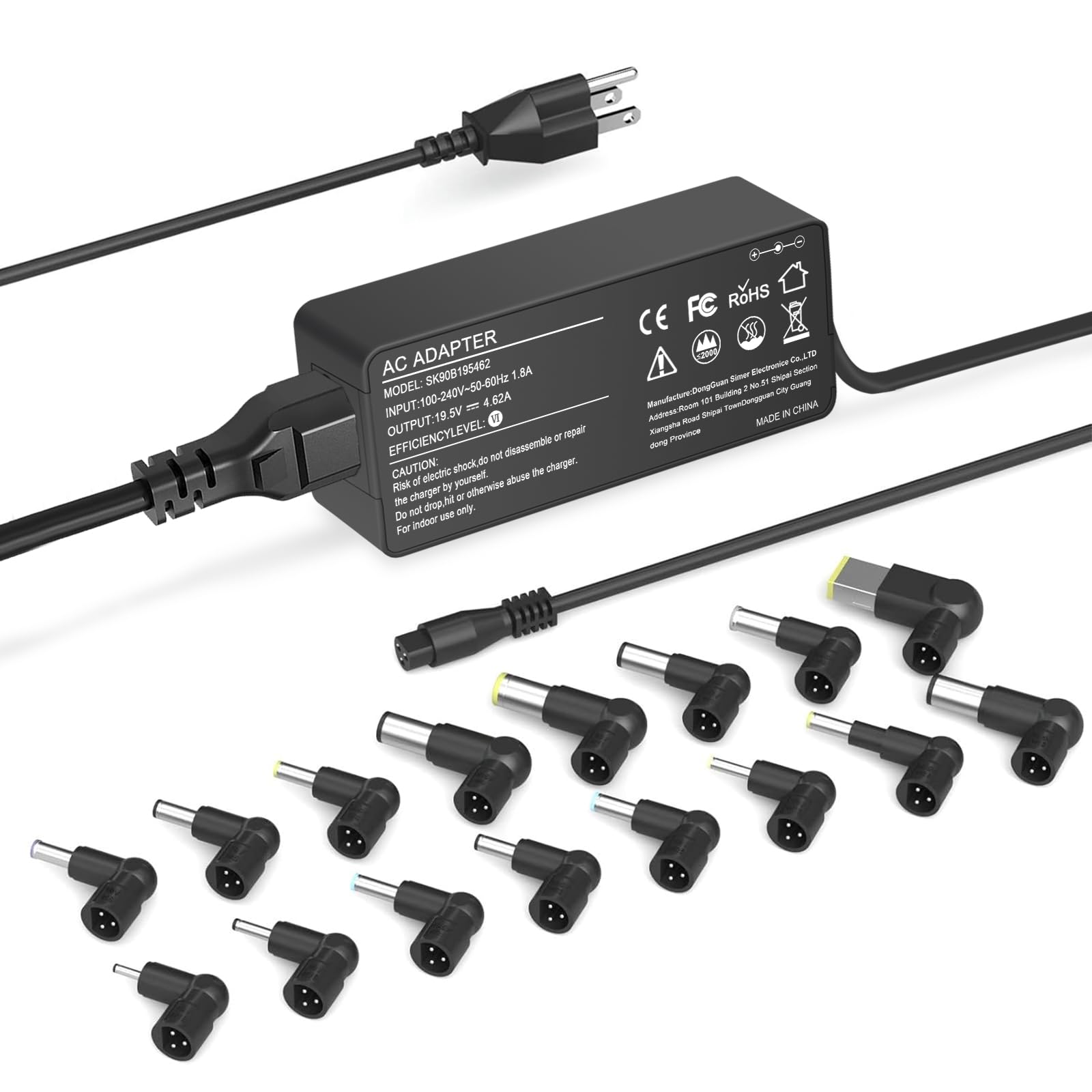 JEIBAO 90W Universal AC Adapter Laptop Charger Compatible with HP Dell Lenovo Acer Asus Toshiba Sony Gate Way Notebook Ultrabook Chrome Book,