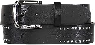 Harley-Davidson Women's Rockers Rhinestones Genuine Leather Belt - Black