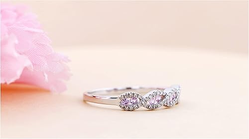 Miniatura 4 de Dazzlingrock Collection Anillo de boda de aniversario con piedras preciosas redondas y diamantes blancos para mujer (color diamante blanco I-J,