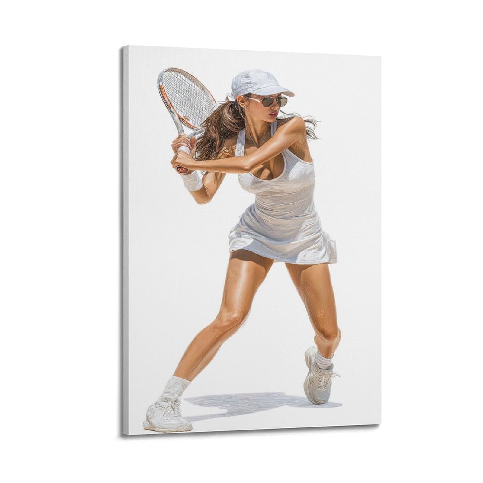 OKAHYS Vintage Pretty Tennis Girl Artwork Poster Decorative Painting Canvas Wall Artworks Picture 24x36inch(60x90cm)
