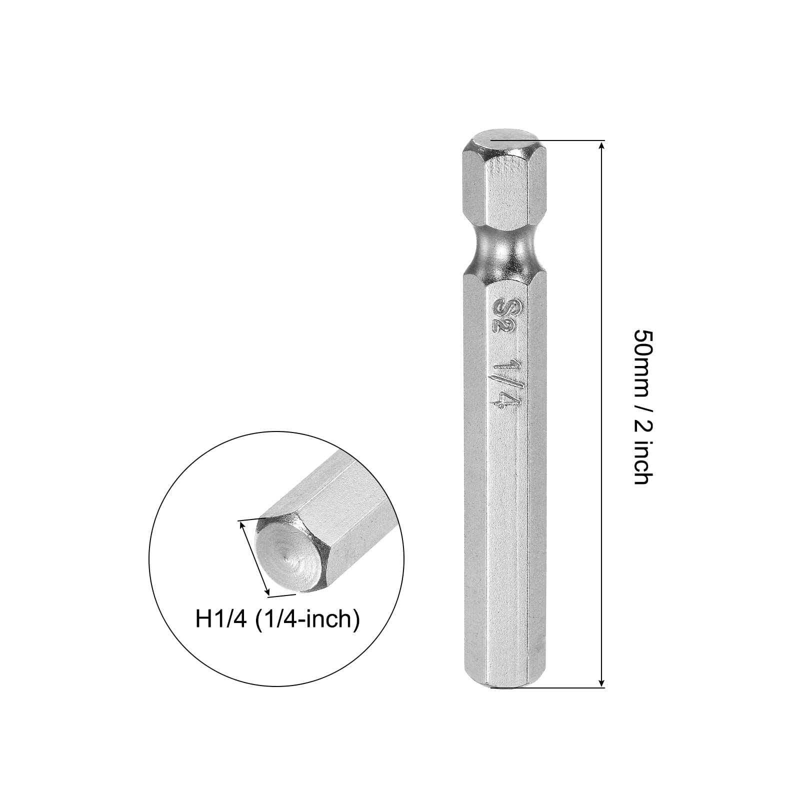 Uxcell H5 Sechskant Bits Magnetisch – 1/4 Zoll Schaft, 150 Mm Länge, Aus S2 Stahl Für Elektrowerkzeuge