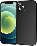 TENOC étui de téléphone compatible avec iPhone 12 Pro Max, Boîtier noir anti-empreinte de protection Bumper Matte Cover pour 6.7 1 cm
