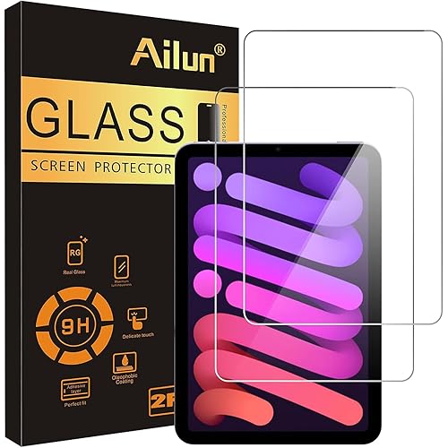 Ailun Screen Protector for iPad Mini 7 A17 Pro 7th Gen 2024 & Mini 6th Gen 2021 Release, 8.3 Inch,Tempered Glass 2.5D Edge,iPad Mini 7 & 6,Case Friendly,2 Pack
