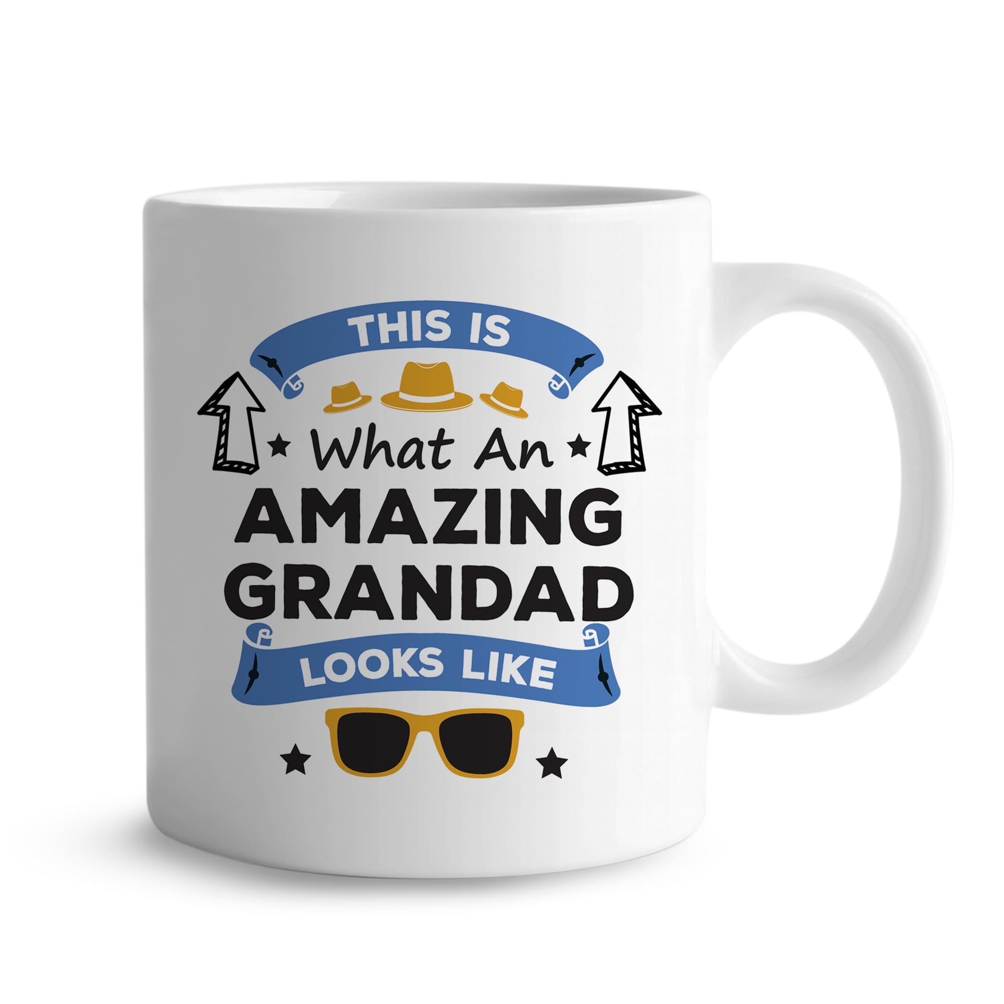 RED OCEAN Amazing Grandad Mug Gift for Father's Day or Birthday Novelty Gift for Grandad from Granddaughter Grandson Ceramic Coffee Tea Mug Funny Gifts Grandfather Him