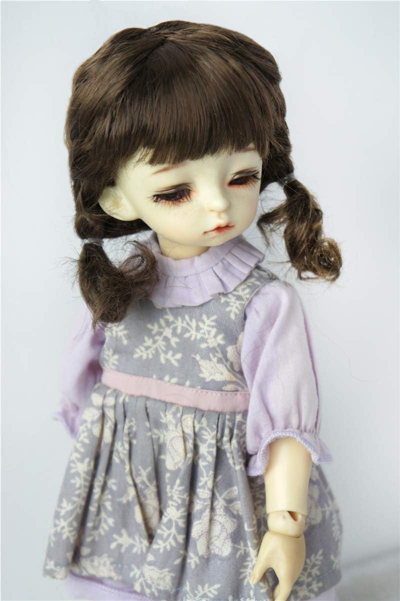 Doll Wigs JD571 16-18CM 6-7inch Smart Braid Mini Ana Synthetic Mohair YOSD BJD Doll Wigs (Brunette, 6-7inch)